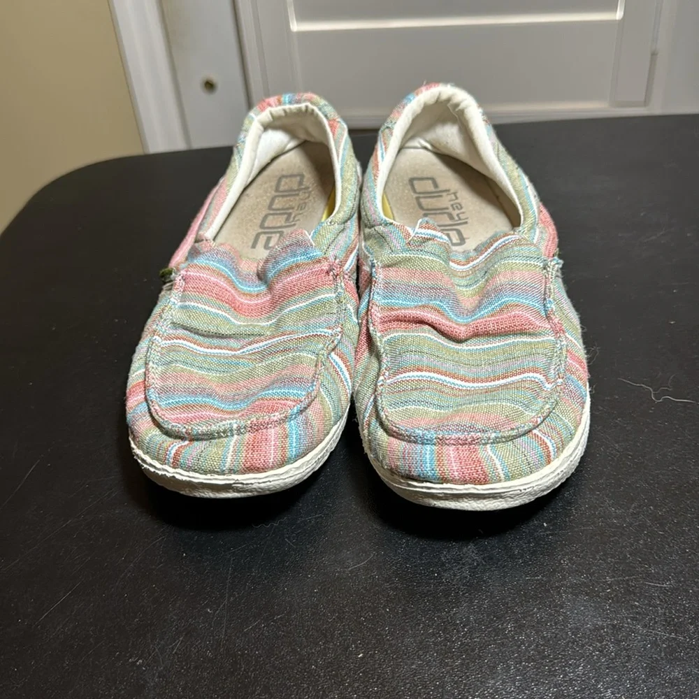 Hey dude Misty Chambray stripes grass L7-Y6 slipon loafer sneakers